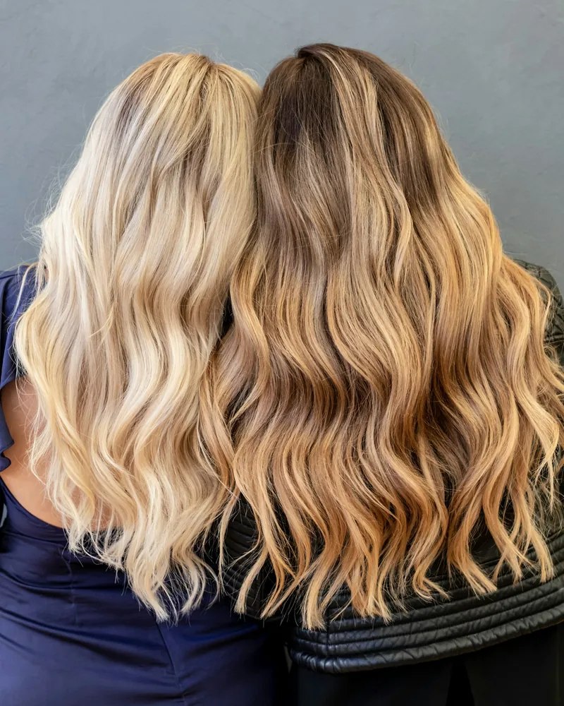 Dlouhé blond vlasy ve vlnách